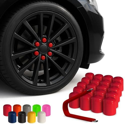 ColorLugs Vinyl Lug Nut Cover | Red | Flexible Fit Wheel Lug Nut Cap | Fits 17 by Colorlugs