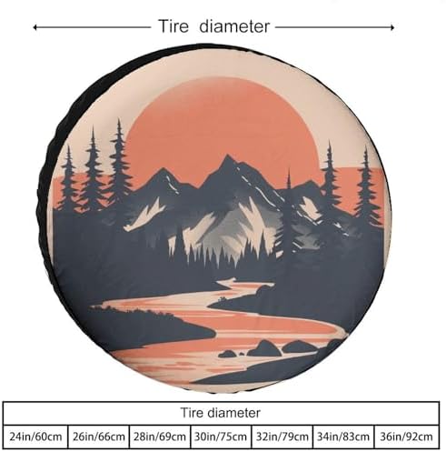 Heavy Duty Spare Tire Cover 18 Inch Mountain Adventure Wheel Protectors - Image 2