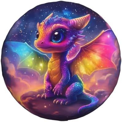 Spare Tire Cover for RV Camper, Colorful Fairy Dragon Tire Cover Protectors by Unknown