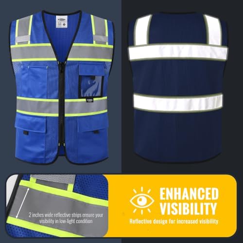 JKSafety Safety Vest for Men Women Hi Vis Relfective Vest - Image 3