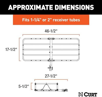 CURT 18145 Cargo Basket Hitch Trailer Hitch Cargo Carrier, 500 lbs. Capacity - Image 2