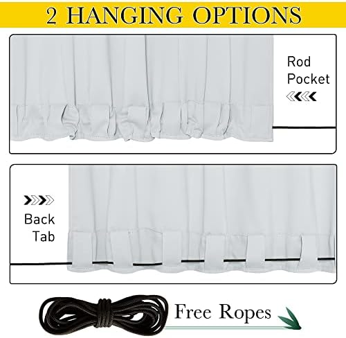 NICETOWN Outdoor Curtains Waterproof & Windproof W100xL108 Greyish White - Image 2