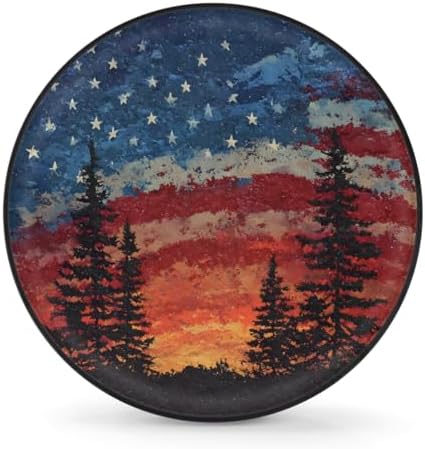 Spare Tire Cover Forest Camping American Flag Wheel Covers Protectors by cfpolar