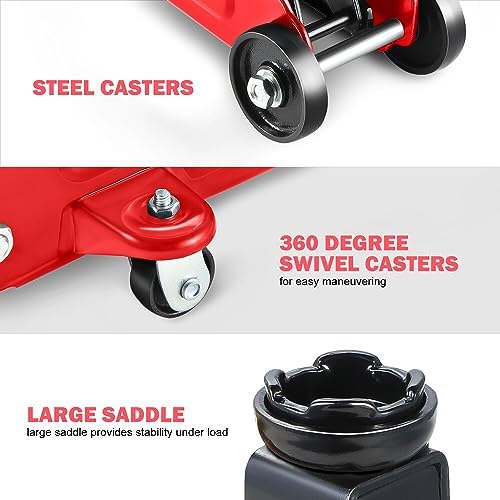DNA Motoring 1.5 Ton Car Floor Jack Low Profile Hydraulic Trolley Service/Floor - Image 3