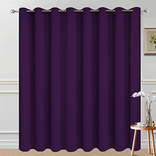 Yakamok Purple 100% Blackout Patio Door Curtain Panels W100 x L84, 1 Panel - Image 2