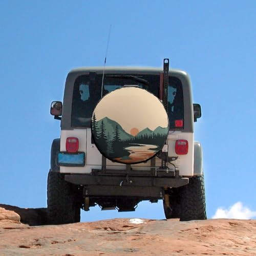 Camper Spare Tire Cover 15 Inch Mountain Adventure Universal Wheel Tire Cover - Image 5