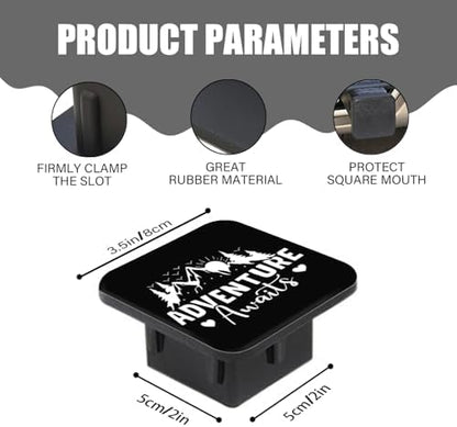 Trailer Hitch Cover, Adventure Awaits Mountain Sunse Hitch Cover Rubber Towing - Image 3