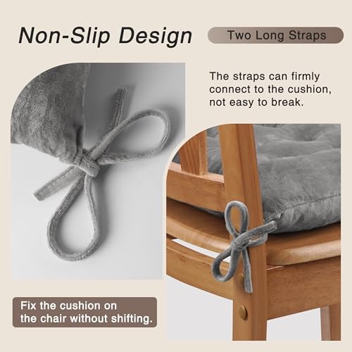 OVOV 1 Pack Chair Cushions for Dining Chairs 15.5"x15.5" Light Grey - Image 3
