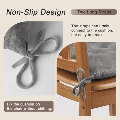 OVOV 1 Pack Chair Cushions for Dining Chairs 15.5"x15.5" Light Grey - Image 3