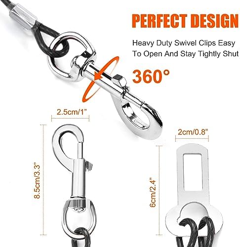 Dog Seat Belt Harness for Car, No Chew Tether Cable Vehicle Dogs Accessories - Image 2