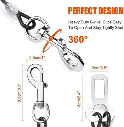 Dog Seat Belt Harness for Car, No Chew Tether Cable Vehicle Dogs Accessories - Image 2