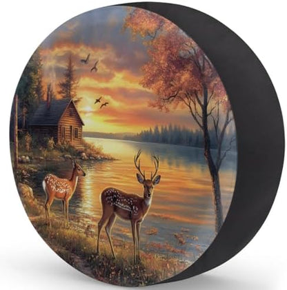 Rv Spare Tire Cover Wheel Forest Animals Deer Autumn Tire Covers Wheel - Image 2