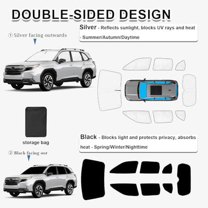 KMF Sun Shades for Subaru Forester Accessories 2025 2026, Full Car Window - Image 4