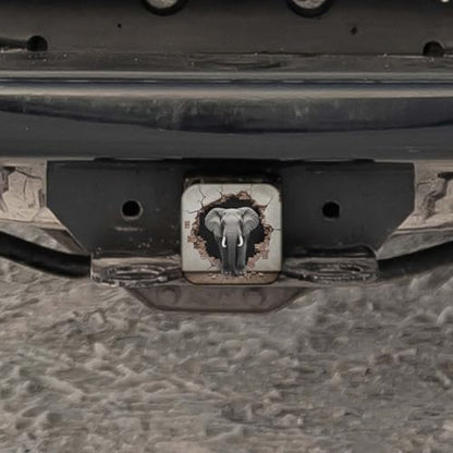 Swono Elephant Rubber Hitch Covers Animal Elephant Coming Brick Walls Trailer - Image 5