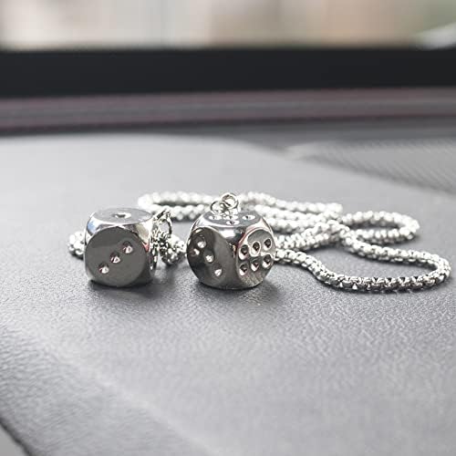 Creative Hanging Dice with Dots Car Metal Pendant Rear View Mirrors Charms - Image 6