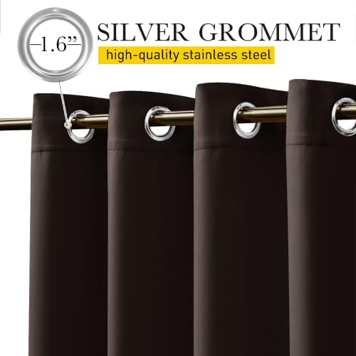 NICETOWN 2 Panels Outdoor Curtains Waterproof Extra Long W52xL108 Brown - Image 2