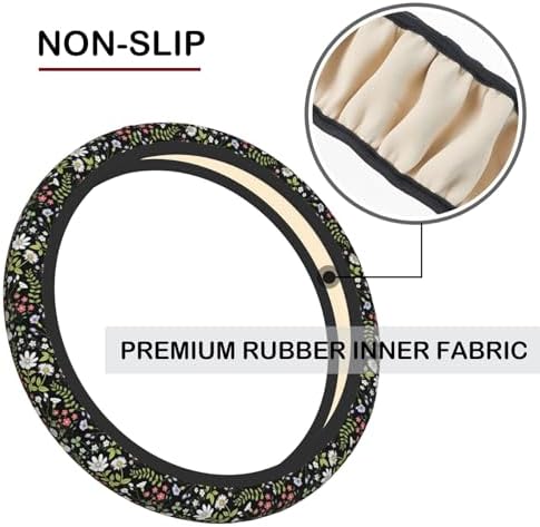 KARREAL Garden Plants Floral Elastic Steering Wheel Cover - Image 5