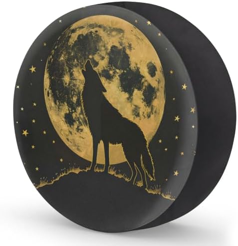 Spare Tire Cover for RV Trailer, Moon Wolf Tire Covers Universal Fit for Travel - Image 2