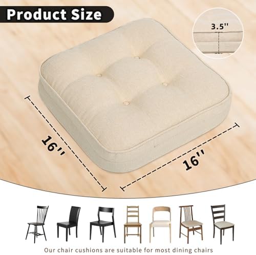 GOFORIT Tufted Shredded Memory Foam Chair Pads，Kitchen Chair Cushions - Image 2