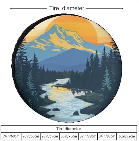 Camping Spare Tire Cover 15 Inch Mountain Adventure Universal Wheel Tire Cover - Image 2