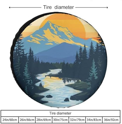 Camping Spare Tire Cover 15 Inch Mountain Adventure Universal Wheel Tire Cover - Image 2