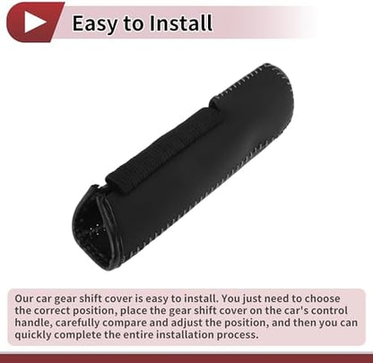 Car Handbrake Cover Leather Black Textured - Image 5