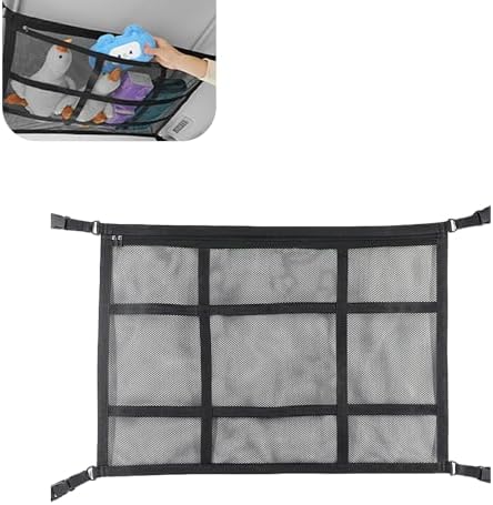 Upgrade Car Ceiling Cargo Net Pocket, 31.5" x 20.87" Strong Load Car Roof by Unknown