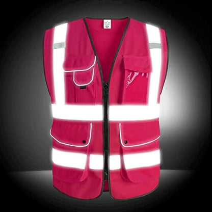 XIAKE 9 Pockets Class 2 High Visibility Reflective Safety Vest - Image 2