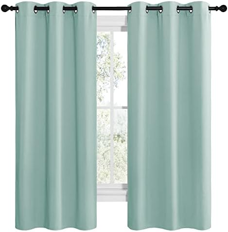 NICETOWN Aqua Blue Room Darkening Curtains, 42 x 68-inch - Image 2