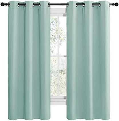 NICETOWN Aqua Blue Room Darkening Curtains, 42 x 68-inch - Image 2