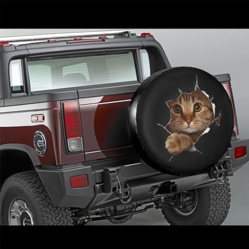 Funny Cat in Hole Spare Tire Cover Universal Tire Wheel Covers Waterproof - Image 2