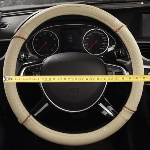 CAR PASS Line Rider Universal Fit Delux Leather Steering Wheel Cover, - Image 6