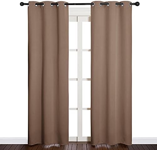 NICETOWN Window Drapes Blackout Curtains, 1 Pair, 34 by 84-inch, Cappuccino by NICETOWN