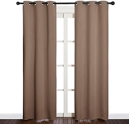 NICETOWN Window Drapes Blackout Curtains, 1 Pair, 34 by 84-inch, Cappuccino by NICETOWN