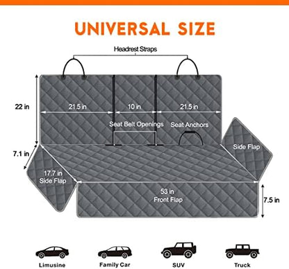 Yuntec Dog Car Cover for Back Seat Pet Car Seat Cover Protector - Image 3