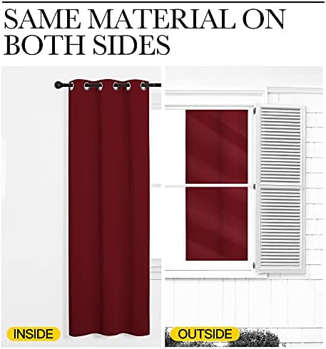 NICETOWN Christmas Burgundy Blackout Curtains Grommet - Image 6