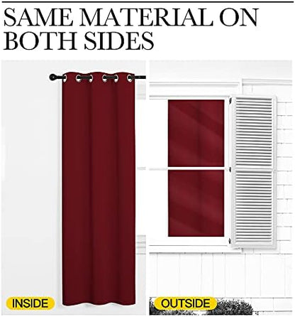 NICETOWN Christmas Burgundy Blackout Curtains Grommet - Image 6