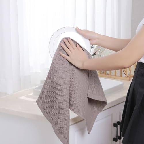 Homaxy 100% Cotton Waffle Weave Kitchen Dish Towels 12-Pack, Mixed Color - Image 4