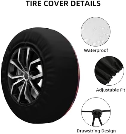 Black Cat Spare Tire Cover Waterproof Wheel Cover 15 Inch Universal Fit - Image 5