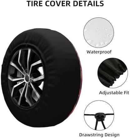 Black Cat Spare Tire Cover Waterproof Wheel Cover 15 Inch Universal Fit - Image 5