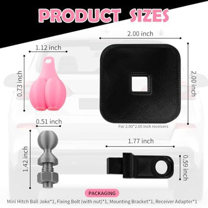 Funny Mini Trailer Hitch Ball Cover, Novelty Humorous Mini Hitch Ball Joke Tiny - Image 2