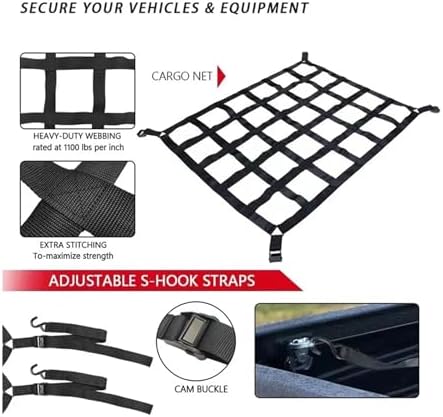 Cross Rail Roof Rack Trunk Rooftop Net Mesh Cargo Truck Trailer Dumpster Extend - Image 6
