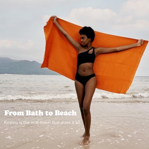 Luxury Organic Japanese Cotton Waffle Bath Towel | Thick, Quick Dry Bathroom - Image 6