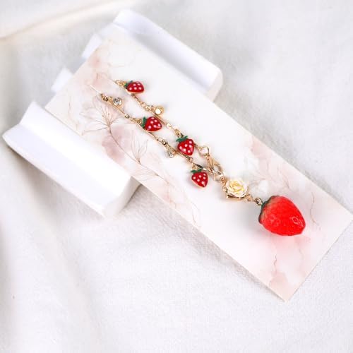 Strawberry Tassel Car Charm, Rear View Mirror Pendant - Image 4