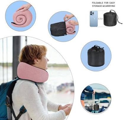 Neck Travel Pillows for Airplanes Memory Foam Neck Comfort Pillow Compact - Image 4