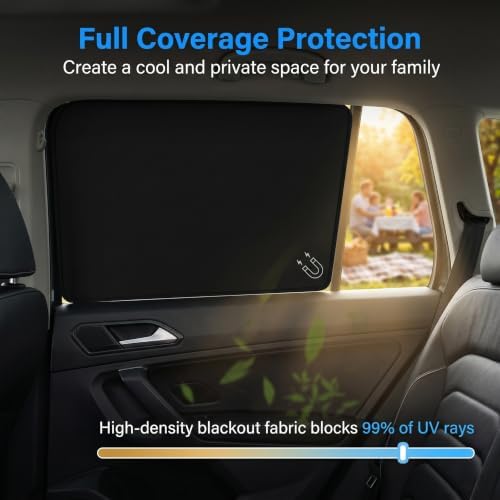 4 PCS Car Side Window Sun Shade, 24.40" x 18.89" x 12.99" 31.49" x 18.89" Front - Image 5