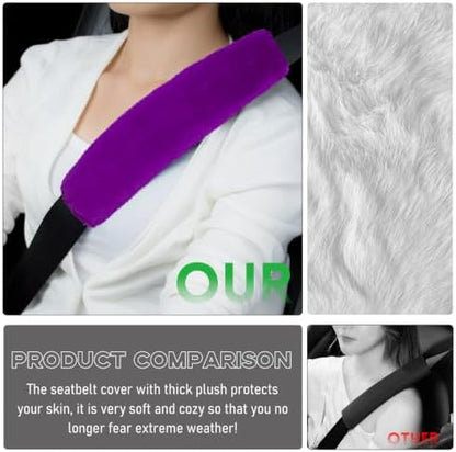 2 PCS Seat Belt Shoulder Pads, Soft Fluffy Plush Seat Belt Shoulder Strap Covers - Image 4