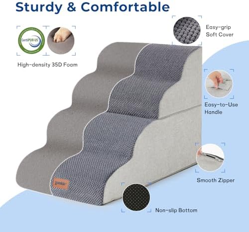 ZOMISIA Dog Stairs Ramp for Bed 19.7" H - Image 3