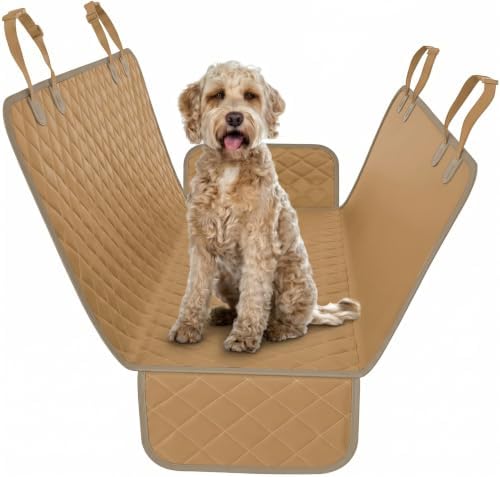 Active Pets Beige XL Dog Car Hammock Back Seat Cover, Waterproof Backseat Cover by ActivePets