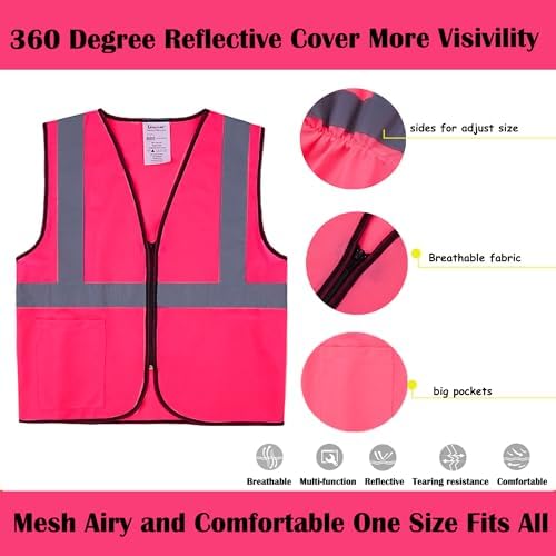 Pink Safety Vests 10 Pack - Image 4
